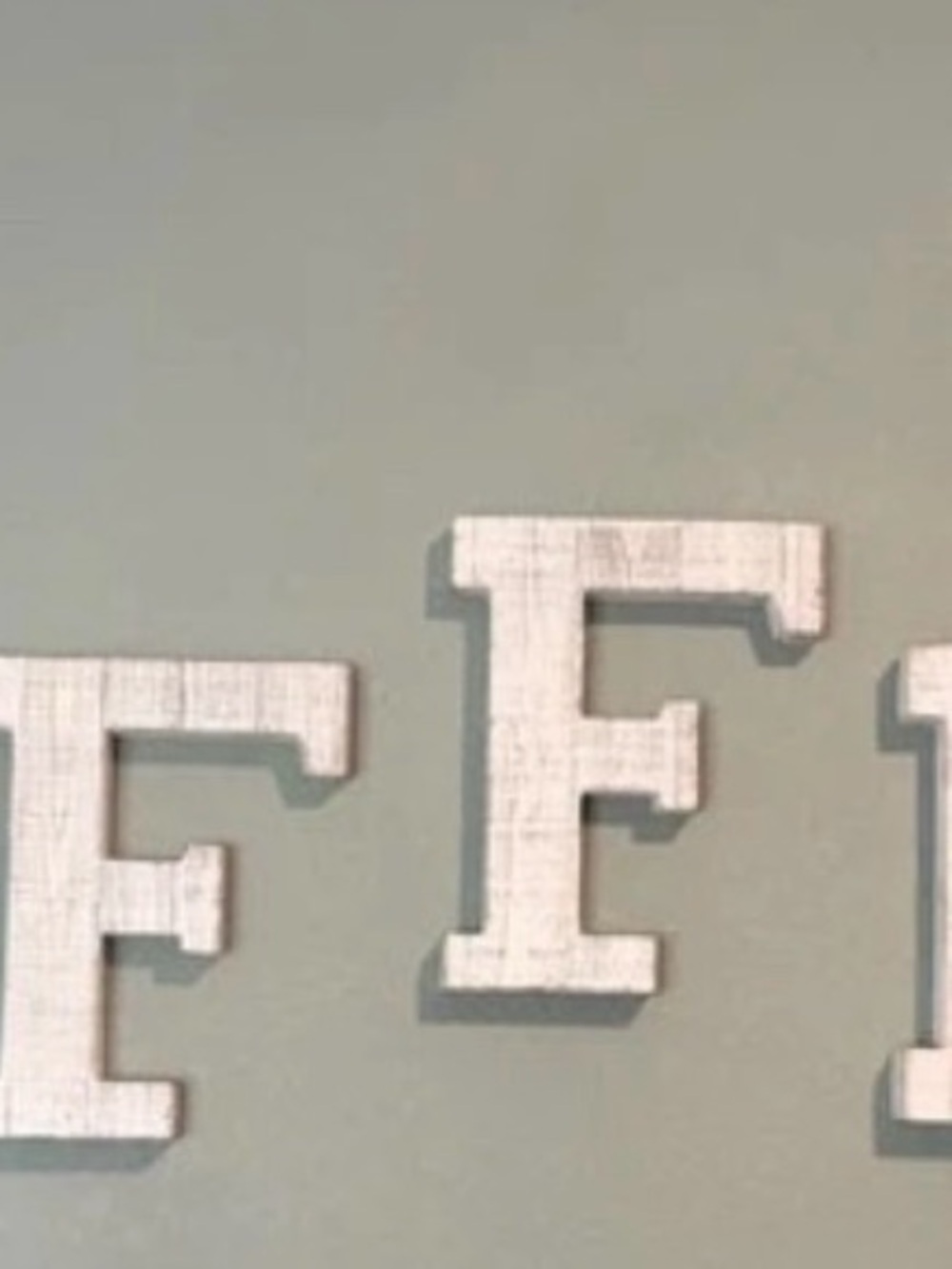 White Wooden Letter Wall Decor - F